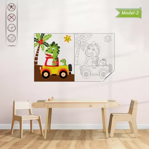Statik Kağıt Hayvanlı Boyama Çalışması (Model- 2) 150 CM X 250 CM 