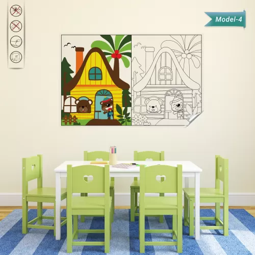 Statik Kağıt Hayvanlı Boyama Çalışması (Model- 4) 150 CM X 230 CM 