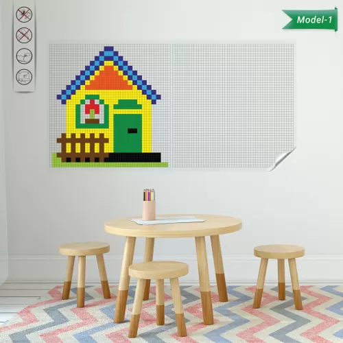 Statik Kağıt Kodlayarak Boyama Çalışması (Model- 1) 72 CM X 150 CM 