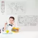 Statik Kağıt Renksiz Türkiye Dünya Harita Seti 56 CM X 110 CM