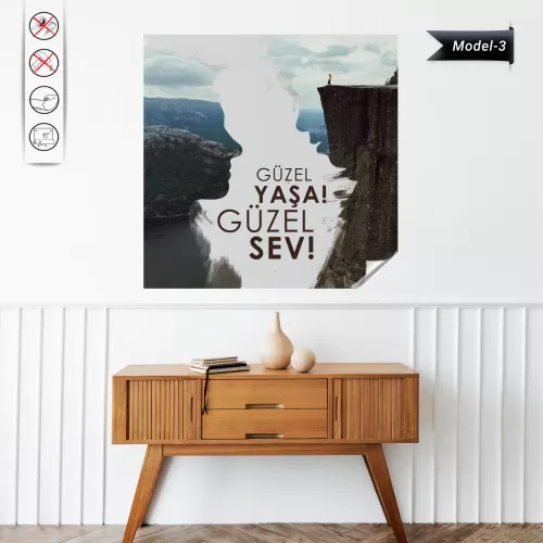 Statik Tutunma Özellikli Tablo - Poster Motivasyon (Model- 3) 72 CM X 72 CM 