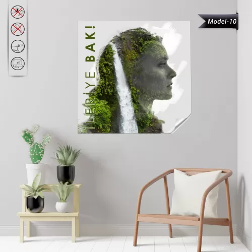 Statik Tutunma Özellikli Tablo - Poster Motivasyon (Model- 10)  150 CM X 150 CM