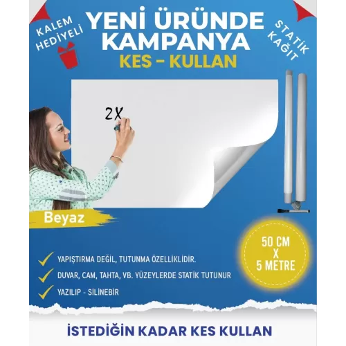 STATİK KAĞIT 50X500 CM 50 CM X 500 CM Renk Beyaz