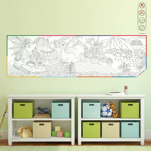 Statik Kağıt Doya Doya Boyama (Ejderha) 150 CM X 500 CM 