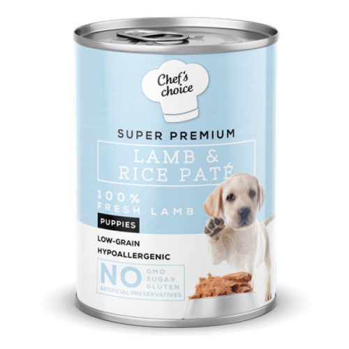 Chefs Choice Yavru Köpekler İçin, Hipoalerjenik, Kuzu Etli Ve Pirinçli Ezme 400 gr X 12 ADET 