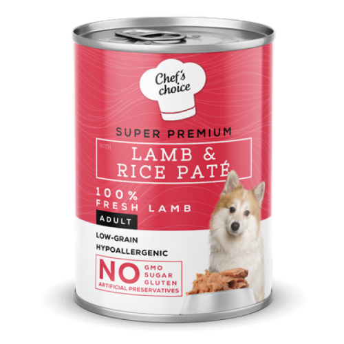 Chefs Choice Yetişkin Köpekler İçin, Hipoalerjenik, Kuzu Etli Ve Pirinçli Ezme 400 gr X 12 ADET 