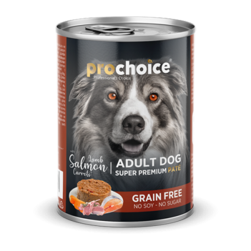 Prochoice Yetişkin Köpekler İçin, Tahılsız, Kuzu Etli, Somon Balıklı Ve Havuçlu Ezme 400 gr X 12 ADET