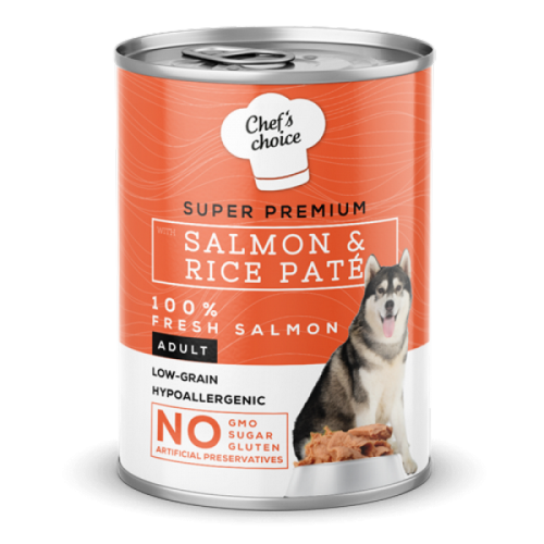 Chefs Choice Yetişkin Köpekler İçin, Hipoalerjenik, Somon Balıklı Ve Pirinçli Ezme 400 gr X 12 ADET 