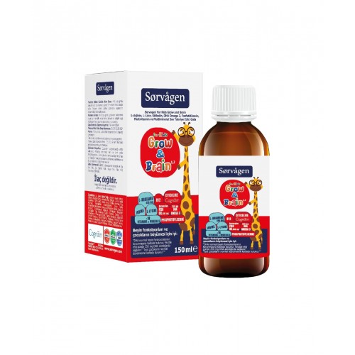 Sorvagen For Kids Grow and Brain 150 ml | Çocukların Büyüme ve Gelişim Süreçlerini Destekleyen Sıvı Takviye Edici Gıda