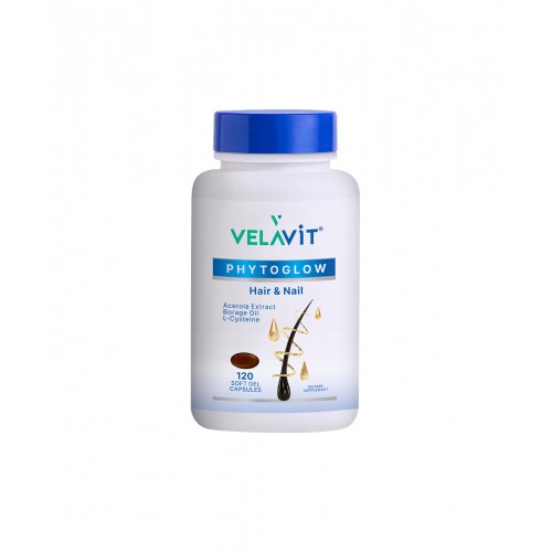 Velavit Phytoglow Hair Nail 120 Yumuşak Kapsül | Saç ve Tırnağın Bütünsel Sağlığını Destekleyen Takviye Edici Gıda