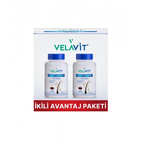 Velavit Phytoglow Hair Nail 120 Kapsül 2'li Paket | Saç ve Tırnak Sağlığını Desteklemeye Yardımcı Takviye Edici Gıda