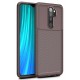 Newface Xiaomi Redmi Note 8 Pro Kılıf Focus Karbon Silikon - Kahverengi