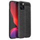 Newface iPhone 12 Pro Max Kılıf Focus Derili Silikon - Siyah