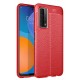 Newface Huawei P Smart 2021 Kılıf Focus Derili Silikon - Kırmızı