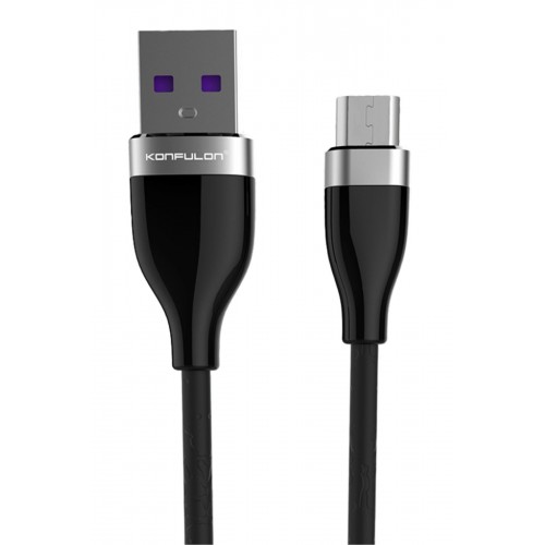 Konfulon S82 Seramik Uçlu Micro USB Kablo 1M 3.1A - Siyah