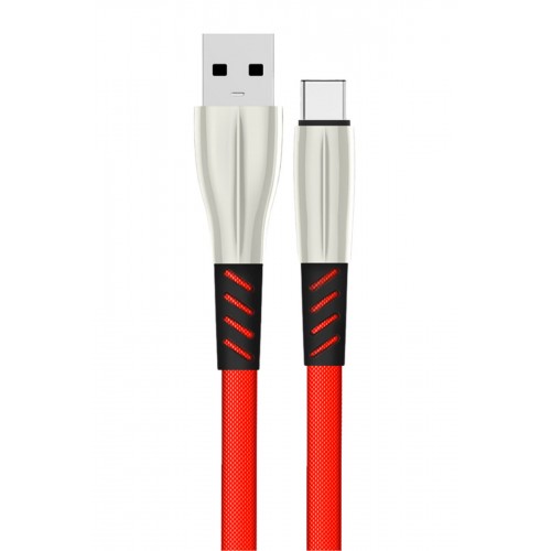 Konfulon S90 Metal Uçlu Type-C Kablo 1M 2.4A - Kırmızı