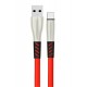 Konfulon S90 Metal Uçlu Type-C Kablo 1M 2.4A - Kırmızı