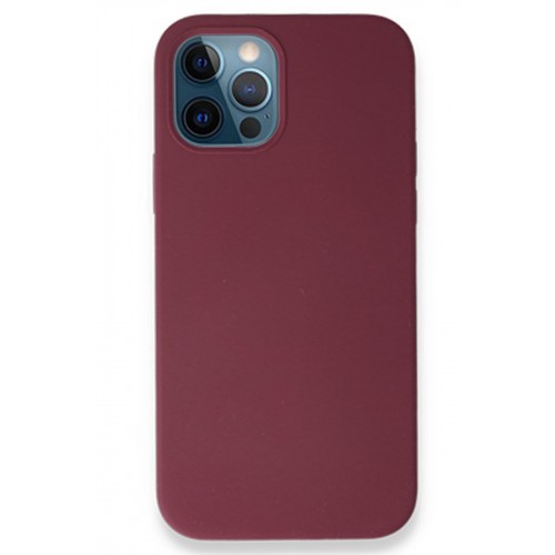Newface iPhone 12 Kılıf Magneticsafe Lansman Silikon Kapak - Mürdüm