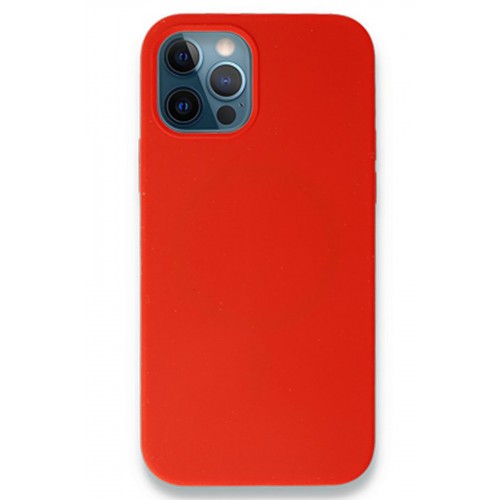 Newface iPhone 12 Pro Kılıf Magneticsafe Lansman Silikon Kapak - Kırmızı