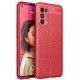 Newface Oppo Reno 5 Kılıf Focus Derili Silikon - Kırmızı
