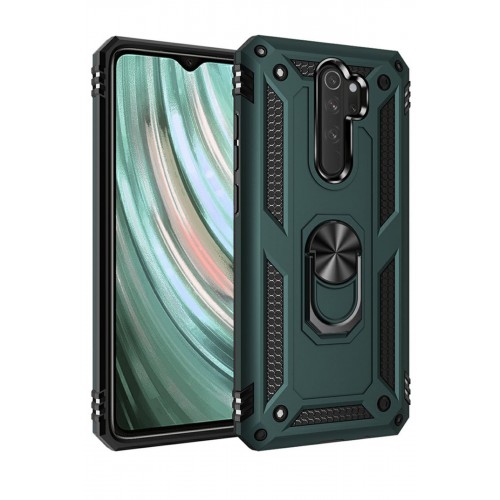 Newface Xiaomi Redmi Note 8 Pro Kılıf Sofya Yüzüklü Silikon Kapak - Yeşil