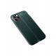 Newface iPhone 12 Pro Max Kılıf Focus Derili Silikon - Yeşil