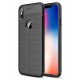 Newface iPhone XS Max Kılıf Focus Derili Silikon - Siyah