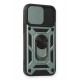 Newface iPhone 12 Kılıf Pars Lens Yüzüklü Silikon - Yeşil