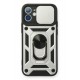 Newface iPhone 12 Mini Kılıf Pars Lens Yüzüklü Silikon - Gümüş
