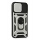 Newface iPhone 12 Mini Kılıf Pars Lens Yüzüklü Silikon - Gümüş