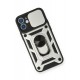 Newface iPhone 12 Mini Kılıf Pars Lens Yüzüklü Silikon - Gümüş