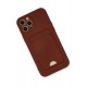 Newface iPhone 12 Pro Max Kılıf Kelvin Kartvizitli Silikon - Bordo