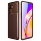 Newface Oppo Reno 5 Lite Kılıf Focus Karbon Silikon - Kahverengi