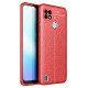 Newface Realme C21 Kılıf Focus Derili Silikon - Kırmızı