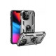 Newface iPhone 13 Pro Max Kılıf Sofya Yüzüklü Silikon Kapak - Gümüş