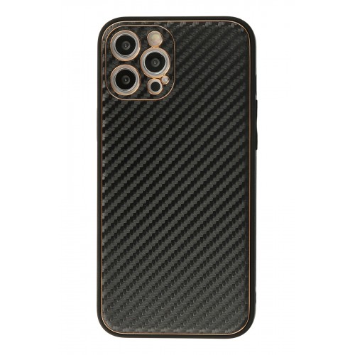 Newface iPhone 12 Pro Max Kılıf Coco Karbon Silikon - Siyah