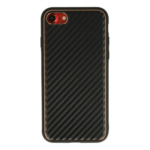 Newface iPhone 8 Kılıf Coco Karbon Silikon - Siyah