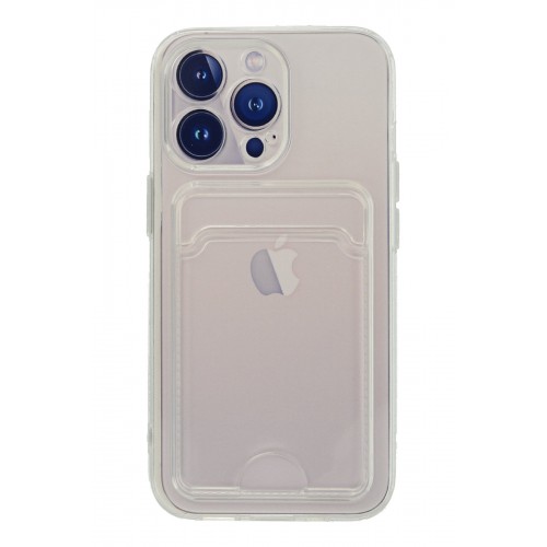 Newface iPhone 13 Pro Kılıf Kart Şeffaf Silikon - Şeffaf