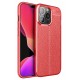 Newface iPhone 13 Pro Max Kılıf Focus Derili Silikon - Kırmızı
