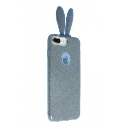 Newface Samsung Galaxy A9 2018 Kılıf Rabbit Simli Silikon - Turkuaz