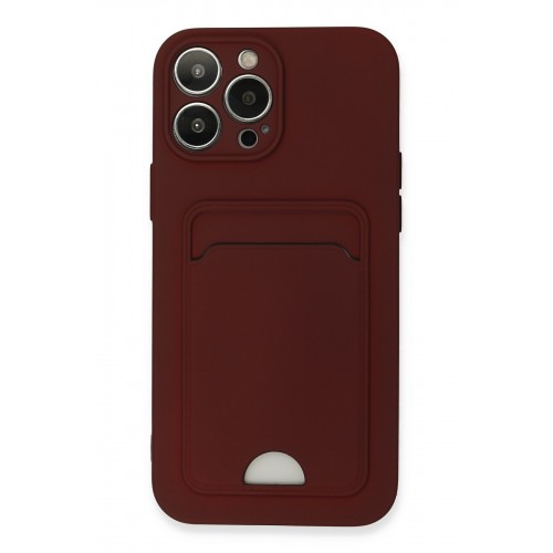 Newface iPhone 13 Pro Max Kılıf Kelvin Kartvizitli Silikon - Bordo