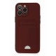 Newface iPhone 13 Pro Max Kılıf Kelvin Kartvizitli Silikon - Bordo