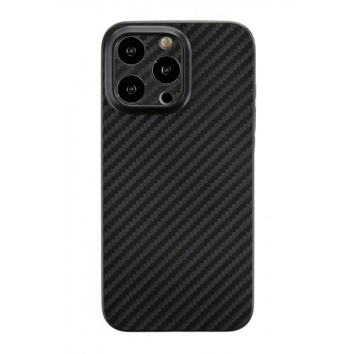 Newface iPhone 13 Pro Max Kılıf Karbon PP Silikon - Siyah