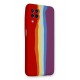 Newface Samsung Galaxy A22 Kılıf Ebruli Lansman Silikon - Kırmızı-Mor