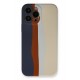 Newface iPhone 13 Pro Kılıf Ebruli Lansman Silikon - Lacivert-Krem