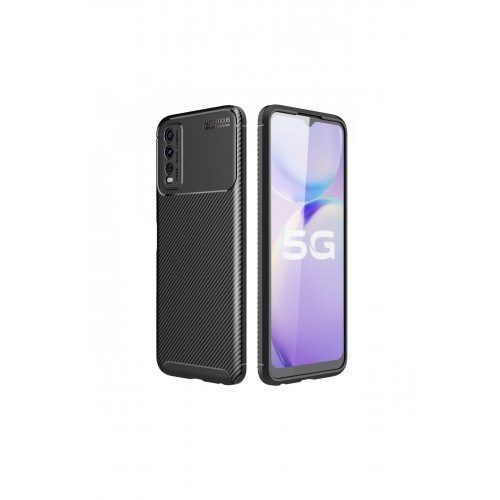 Newface Vivo Y20 Kılıf Focus Karbon Silikon - Siyah