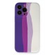 Newface iPhone 13 Pro Kılıf Ebruli Lansman Silikon - Mor-Beyaz