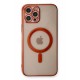 Newface iPhone 12 Pro Kılıf Magneticsafe Lazer Silikon - Kırmızı