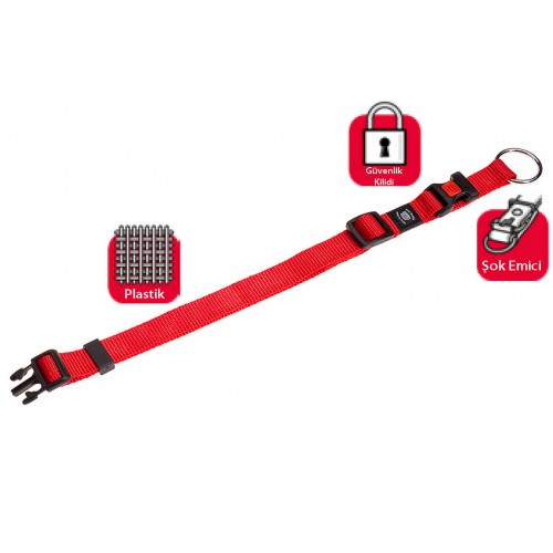Karlıe Kilitli Boyun Tasması Xs 20-35 Cm Kırmızı